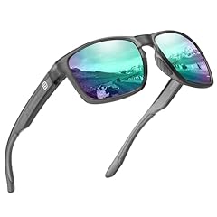 Transparent Gray Frame Purple Green Lens