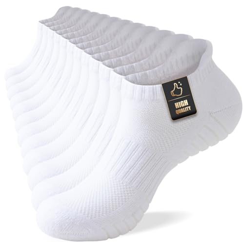 SockWaddles Trainer Socks for Men Women,6 Pair Breathable Ankle Socks with Cushion,Anti Blister Running Socks with Arch Support，Low Cut Cotton Sports Socks