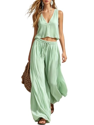 Ropa de descanso de verano con pantalones de pierna ancha para fiestas y discotecas