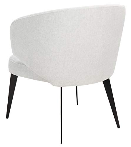 Safavieh Couture Home Collection Bosco White/Black Upholstered Curved Living Room Dining Accent Chair Knt7069A, 0 #TOP5