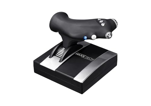 Maxx Tech HOTAS Pro Flight Combo Kit für PC, Xbox & PS4, Joystick - 8-Wege-HAT-Schalter, Schnellfeuer-Auslöser, Dreh-Ruder-Steuerung & Schiebeachse