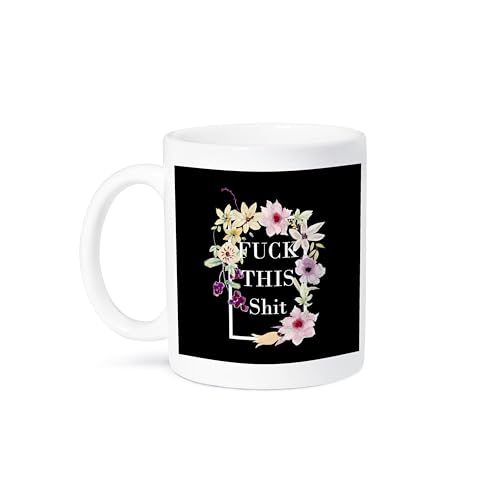 3dRose Fuck This Shit - Trendy Pink Floral Chic Girl Power Motivation - Mugs (mug_311620_2)