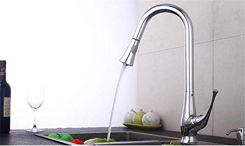 Robinet de cuisine avec douchette extractible en cuivre chrome