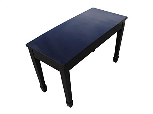 CPS Imports Ebony Wood Top Grand Piano Bench Stool with Music Storage
