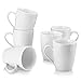 MALACASA, Série Elisa, 6 Pcs Mugs Porcelaine Ivoire Blanche, Mugs Classiques [8,5*10cm], Tasse à Café Capuccino 360ML, Service à Café