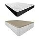 Somnia Descanso Polar 105 x 190 Stück Viskoelastische Matratze, wendbar, Bombay + Boxspringbett aus Holz, großes Fassungsvermögen, Farbe