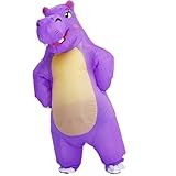 Piamif Inflatable Hippo Costume Adult Size Air Blow up Costume for Fancy Halloween Christmas Cosplay Party Dress Full Body Outfit (Purple)