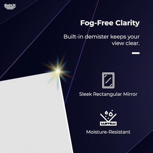 iBathUK Aurora Wall Mounted LED Bathroom Mirror, Modern Battery Powered Illuminated Mirror with Dual 6500K Cool White Light Strips with Portrait or Landscape Mount in Aluminium Frame, 500 x 700mm - Cosy Home Interiors iBathUK Aurora Wall Mounted LED Bathroom Mirror, Modern Battery Powered Illuminated Mirror with Dual 6500K Cool White Light Strips with Portrait or Landscape Mount in Aluminium Frame, 500 x 700mm - Image 6