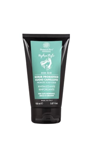 Exfoliante probiótico para cuero cabelludo, exfoliante, equilibra la piel, refrescante, calmante, antiprurito y caspa, para piel normal, seca o grasa, 150 ml, ECO-BIO Domus Olea