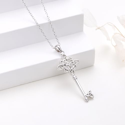 DAOCHONG 925 Sterling Silver Good Luck Irish Jewelry Celtic Knot Pendant Necklaces for Women3