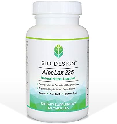 Bio-Design - Aloe Lax 225 Relief for Occasional Constipation, with 225mg Natural Aloe ferox, 60 Vegetarian Capsules