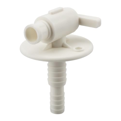 Image of 1pcs RV Camper Drain Valve Plastic for Fresh Water Tank Drain, Replacement Water Drain Valve 3 /8 inch or 1 /2 inch Dual Barb with Flange