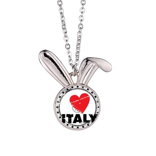 Collier lapin I Love Italy en argent pour sublimer votre style quotidien
