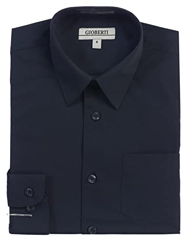 Image of Gioberti Boys Long Sleeve Solid Dress Shirt