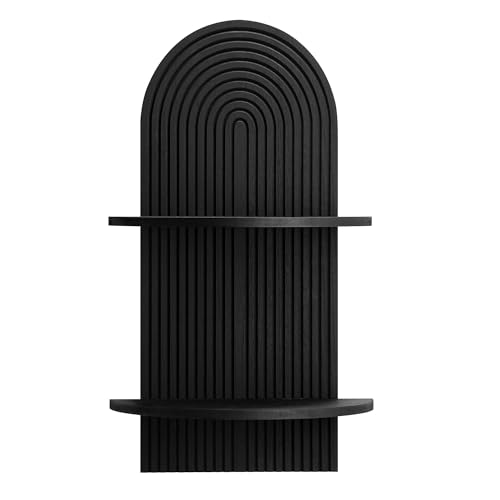 Image of American Art Decor Lunar Ledges Wall Shelf in Black - 23.75 inch x 14 inch