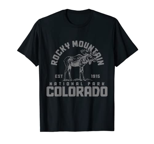 Rocky Mountains Colorado National Park Alce senderismo vintage Camiseta