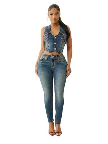 Photo de True Religion Jennie Mr Skinny Flap Sup T​ Jeans, Twilight Spark, 24 Femmes