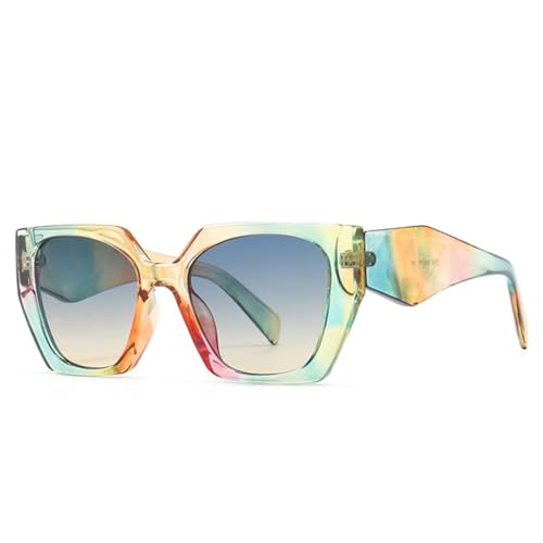 Lunettes de soleil œil de chat UV400 à verres dégradés colorés pour une protection stylée