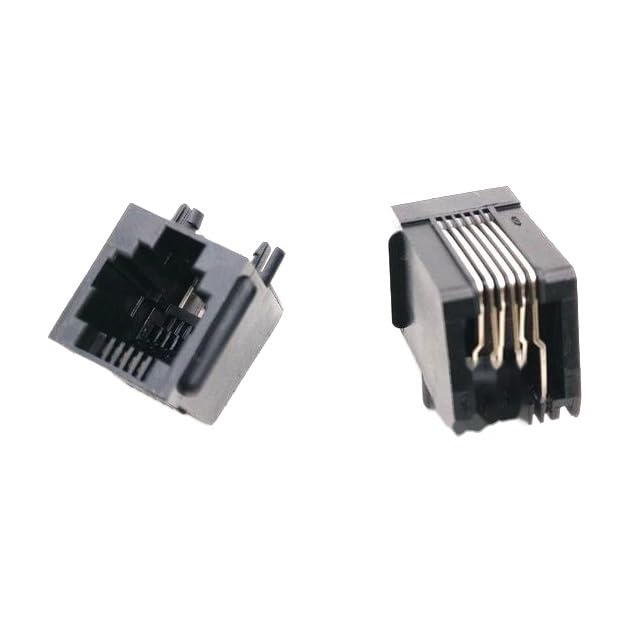 100 szt. x RJ11 57-6P6C-L kątowe gniazdo modułowe do telefonu PCB żeńskie gniazdo telefoniczne złącze LAN