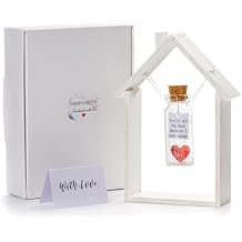 Anniversary Present for Her & Him, Romantic Gift to Boyfriend & Girlfriend, Message in Bottle I Love You Gifts Wife Husband 01 Heart - Youre Still the Best Decision I Ever Made, In Wooden Frame