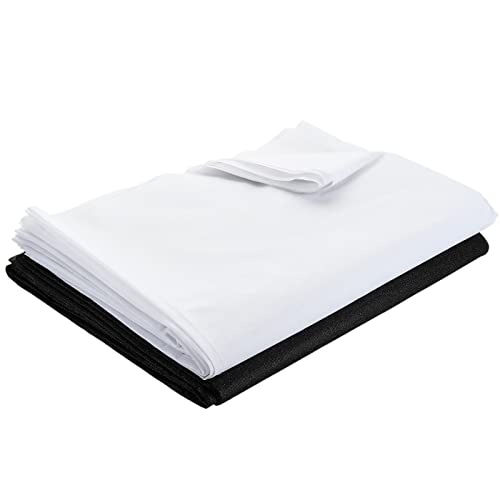 2 piezas de interfaz fusible de 1,5 x 10 m, peso medio, interfaz fusible no tejida, interfaz fusible de una sola cara para coser (negro, blanco) Cover