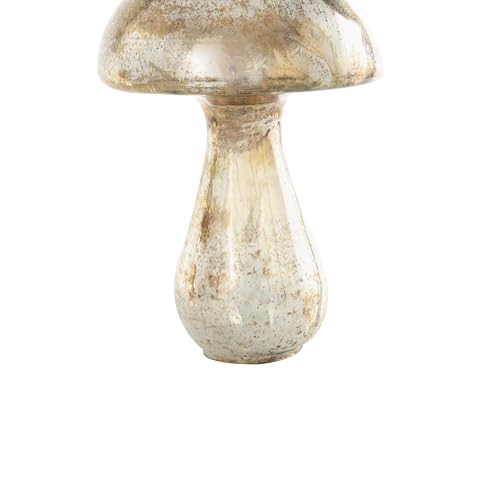 Set de 2 esculturas decorativas de vidrio champán, 12 y 10 pulg miniatura 2