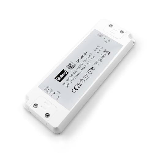 illuburg LED Trafo 24V 150W Flach Flackerfrei Geräuschlos für GU4 GU5,3 LED Streifen Möbel Verdeckte Montage Netzteil Treiber Vorschaltgerät Driver Power Supply