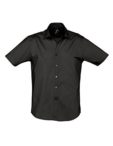 Chemise homme stretch manches courtes anti-plis pour un confort quotidien