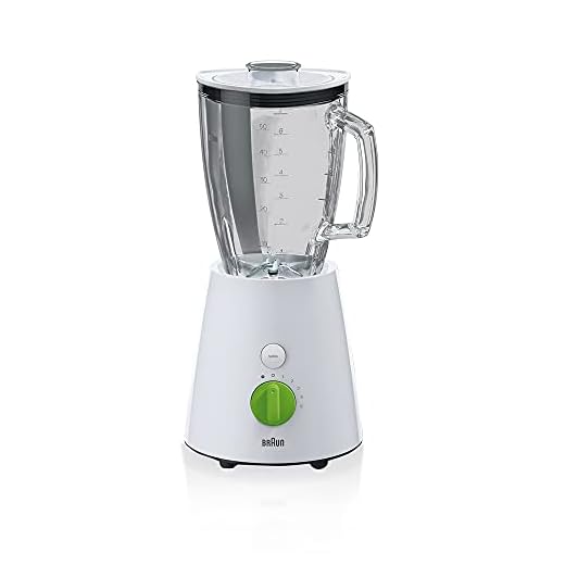 Braun JB 3060 JB3060WH - Batidora de vaso, cristal, 1, 75 l, color negro, 800 w, vidrio, 5 velocidades, blanco