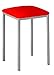 KITKAY Pack 2 Taburetes Lana de Aluminio/Asiento Símil Piel - TAPIZADO SÍMIL Piel Rojo
