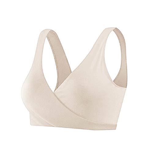 Generisch Chaleco de sujetador de maternidad para mujeres embarazadas simples adultos color fitness conjunto damas ropa, beige, M