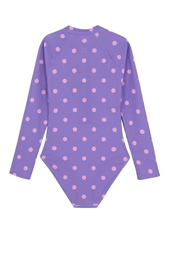Image of Gottex Kids Long Sleeve Zip Front One Piece Swimsuit Chlorine Fade Resistant and Built-in UPF UV Protection
