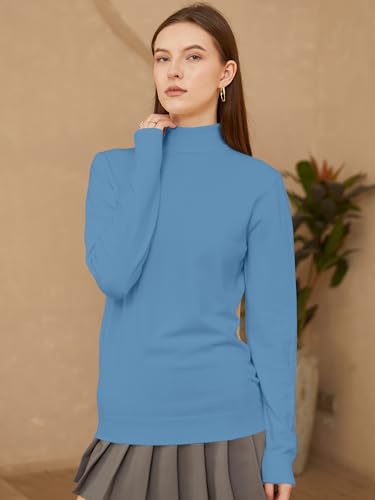 Image of SANGTREE Women's Turtleneck Sweaters Long Sleeve Pullover Tops | Breathable and Lightweight Fall Winter Fashion Outfit.Perfect for Daily,Office,Vacations,Holiday,Family Gatherings Etc.