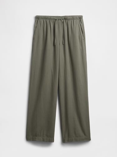 Image of Gap Womens Wide Leg Linen Pull on Pant