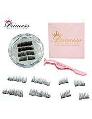 Magnetic False Eyelashes,Half & Full size Ultra Thin Magnet-Lightweight & Easy to Wear-Best 3D Reusable Dual False Eyelashes Extensions with FREE Tweezers applicator
