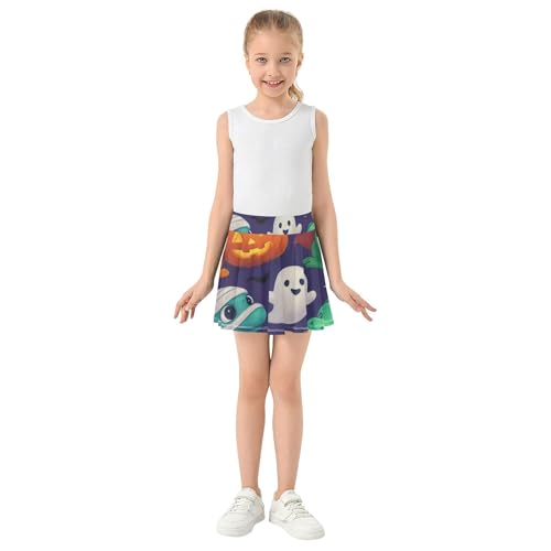 Joisal Skirts with Shorts Cute Cartoon Dinosaurs Halloween Girls' Shorts Athletic Skorts Colored Pleated Skort 4t3
