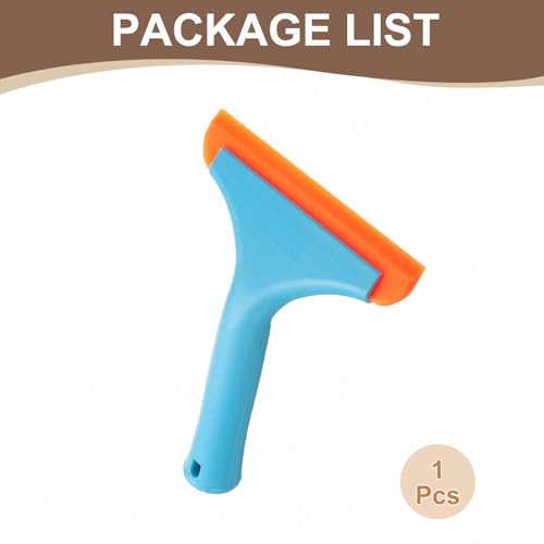 Image of HARFINGTON Squeegee 6 Inch Length Auto Water Blade Shower Squeegee with Non-Slip Handle for Windshield Window Cleaner Glass Door, Blue