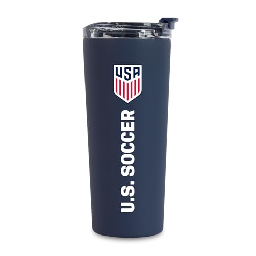 Image of Rico Industries US Soccer 24oz Stainless Steel Tumbler with Lid and Dual Functioning Lid