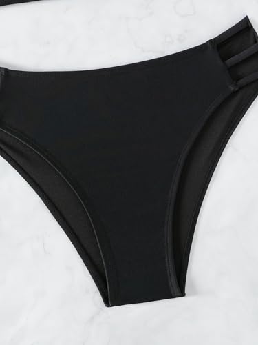 Cheeky Back Cross Bikini Sets for Women with Sexy High Waisted High Cut Side Straps Bottom4