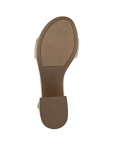 Sugar Womens SGRNOELLE4 Faux Suede Rhinestone Block Heel Beige 6.5 Medium (B,M)2