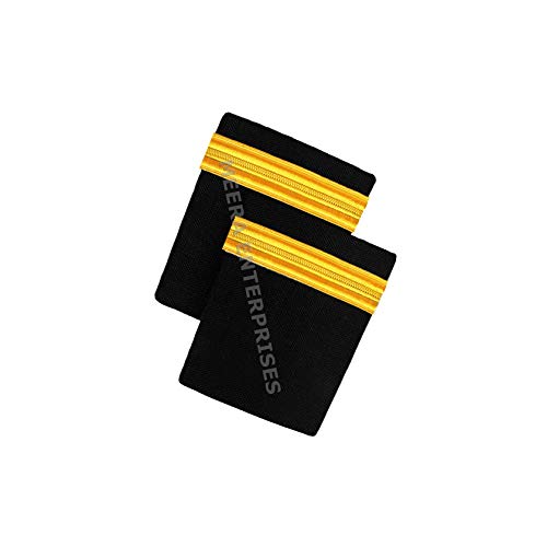 Image of Third Officer Cotton Epaulet with Golden Bar (Black)