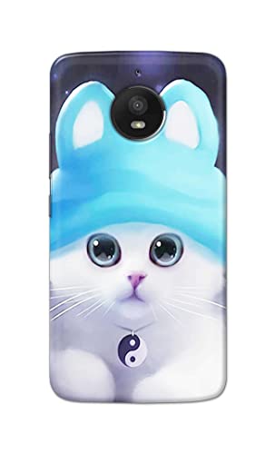 Image of Chinese Cutie Kitten Cat Big Eyes Lovely Girl Ears Hard Back Case Cover for Motorola Moto E4 Plus, XT1770, XT1773, Motorola Moto E Plus (4th Gen.) Back Cover -(J5) VNS2221