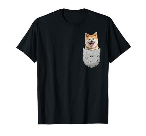 Akita Inu Ken - Bolsa japonesa con bolsillo para perro Camiseta