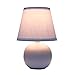Simple Designs LT2008-PRP Mini Ceramic Globe Table Lamp with Matching Fabric Shade, Purple