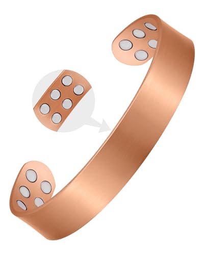 Jecanori Copper Bracelet for Men, 99.99% Pure Copper Bracelet,18X Strength Mens Magnetic Bracelet,Copper Jewelry Gift