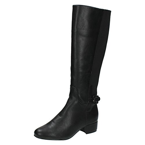 Spot On - Botas a la Rodilla y tacón bajo para Mujer (38 EU) (Negro)