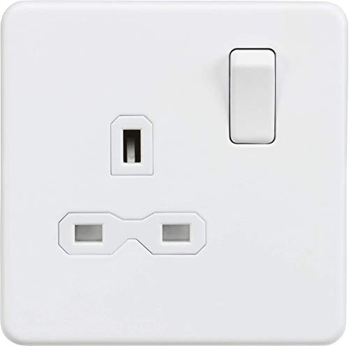 Knightsbridge SFR7000MW Screw Less 13A 1G DP Switched Socket, White