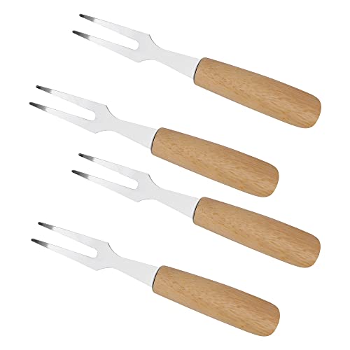Mimo Style Jogo de Garfos Para Petisco Feito de Aço Inoxidável e Com Cabo Feito de Madeira. Resisten