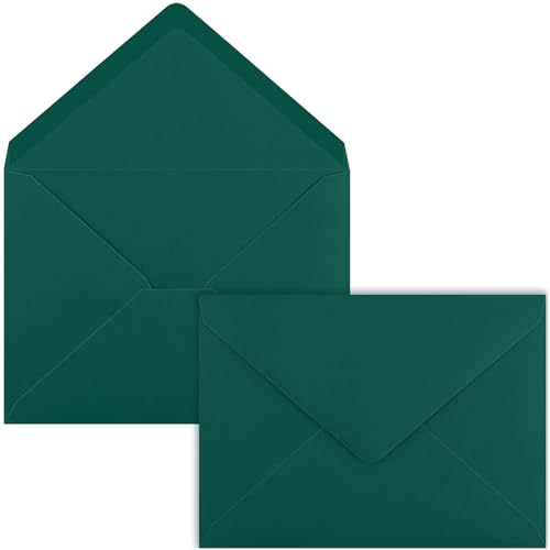 Enveloppes A7 vertes de 12,7 x 17,8 cm protectrices pour papier photo