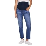 Motherhood Maternity Women's Secret Fit Over The Belly Slim Straight Leg Denim Pregnancy Jeans, Medium Wash, Large